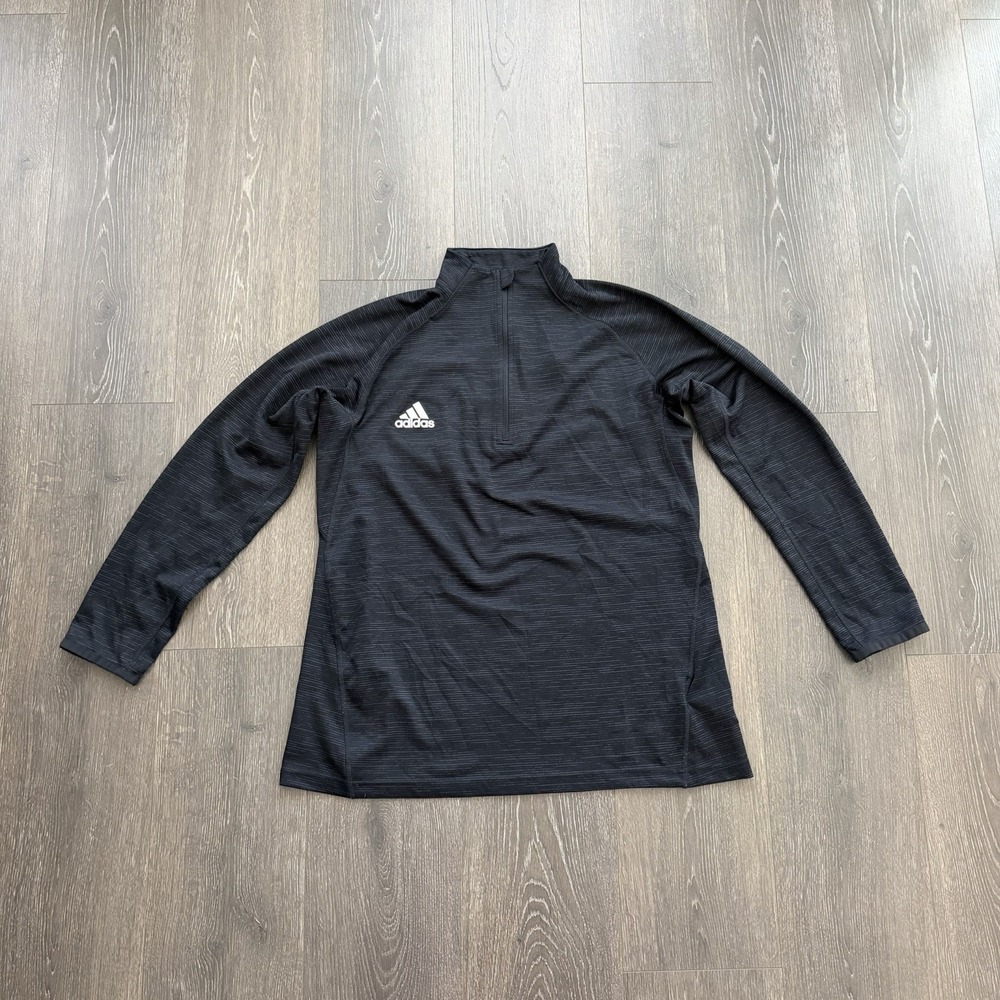 Adidas Pullover‎ Womens XL 1/4 Zip Black Long Sleeve Athleisure Mock Neck Active